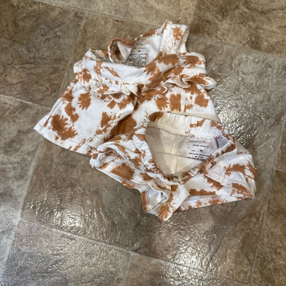 Grayson Mini Baby Girl Ruffle Tie Dye Boho Tank & Shorts Matching Set Newborn - Picture 6 of 9
